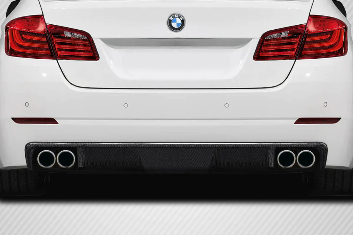 BMW 5 Series F10 (2011-2016) Carbon Fiber Wave Rear Diffuser - Image 4