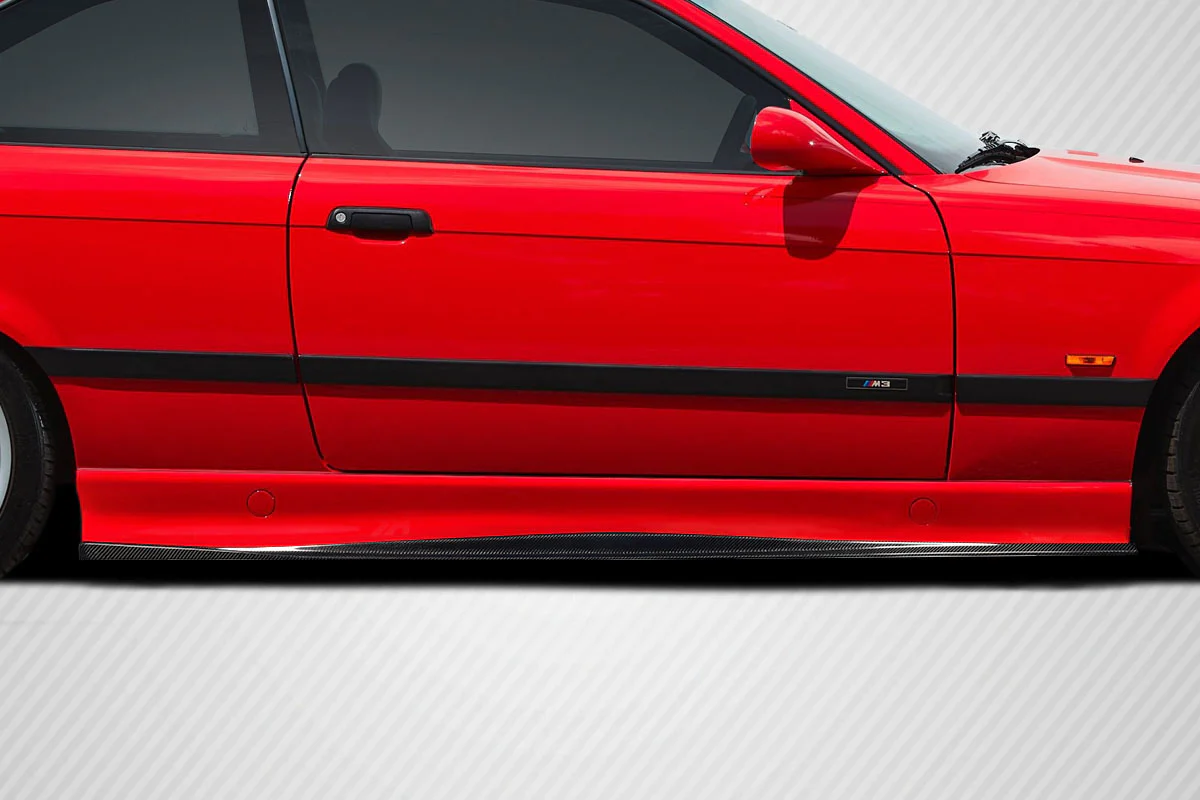 BMW M3 E36 Carbon Fiber Wallen Side Skirt Rocker Panel Splitters - Image 5