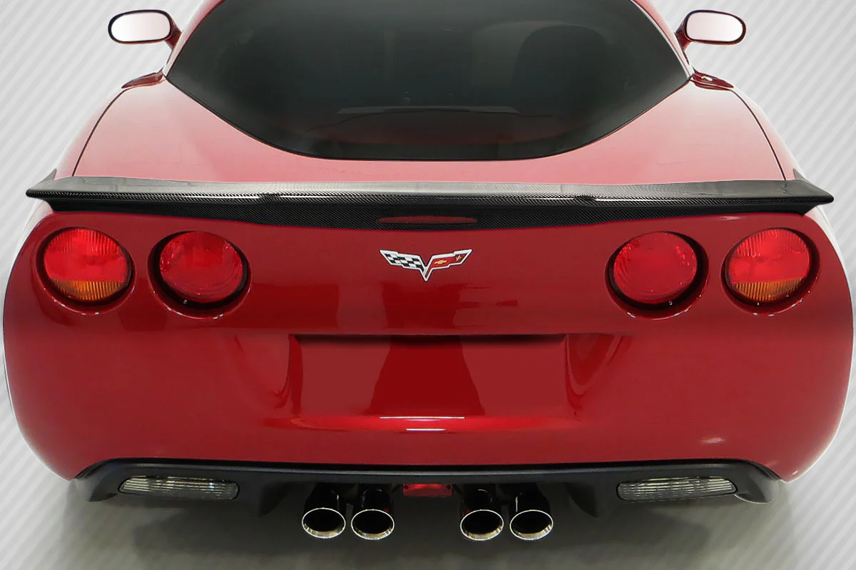 Chevrolet Corvette C6 Carbon Fiber Flow Wave Rear Wing Spoiler - Image 6
