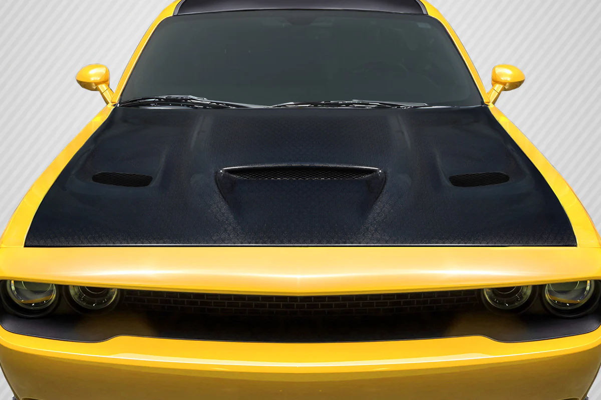 Dodge Challenger (2008-2023) Carbon Fiber Geo6ix Dritech Hellcat Look Hood - Image 5