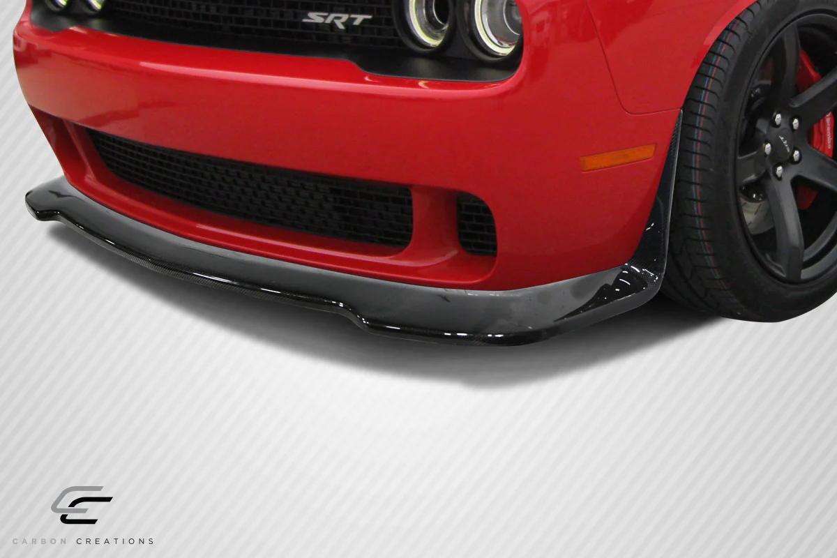 Dodge Challenger (2008-2023) Carbon Fiber Hellcat Look Front Lip - Image 4