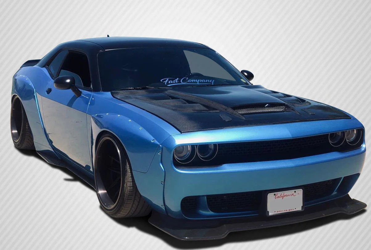 Dodge Challenger (2008-2023) Carbon Fiber Viper Look Hood - Image 5