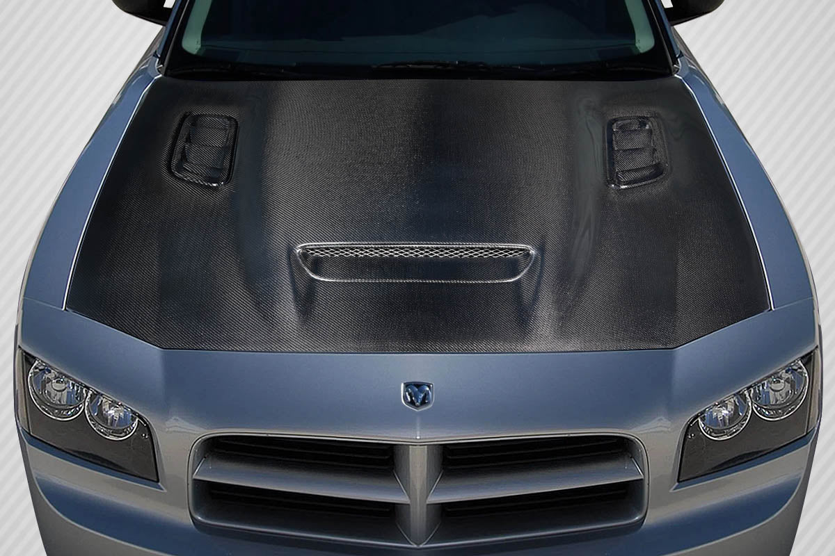 Dodge Charger (2006-2010) Carbon Fiber Hellcat Redeye Look hood - Image 5