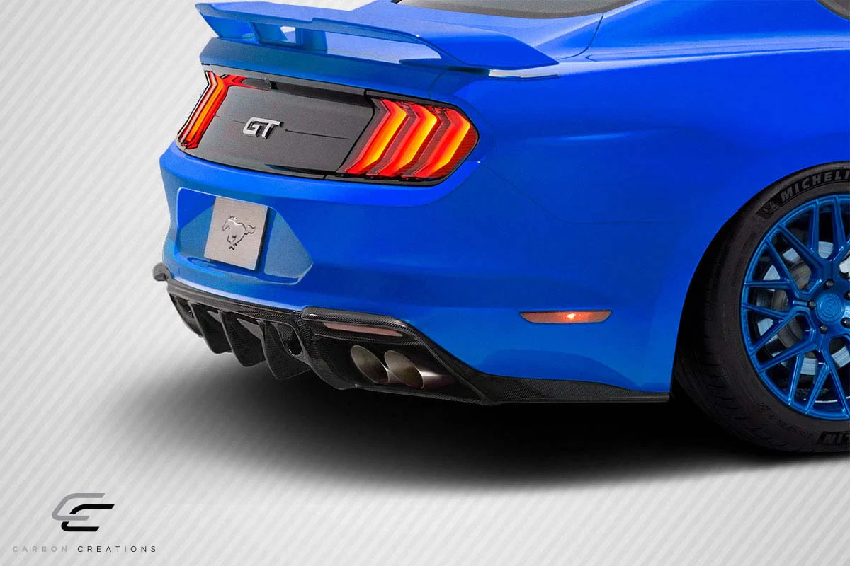 Ford Mustang (2018-2023) Carbon Fiber Grid Rear Diffuser - Image 7
