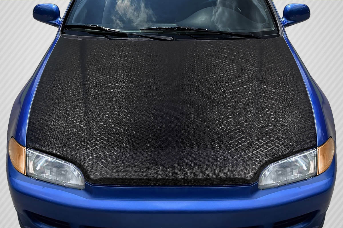 Honda Civic (1992-1995) Carbon Fiber Geo6ix Dritech OEM Look Hood - Image 5