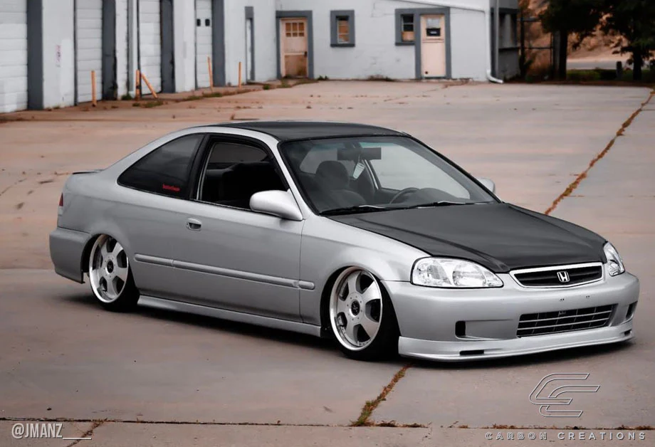 Honda Civic (1999-2000) Carbon Fiber Dritech OEM Look Hood - Image 7