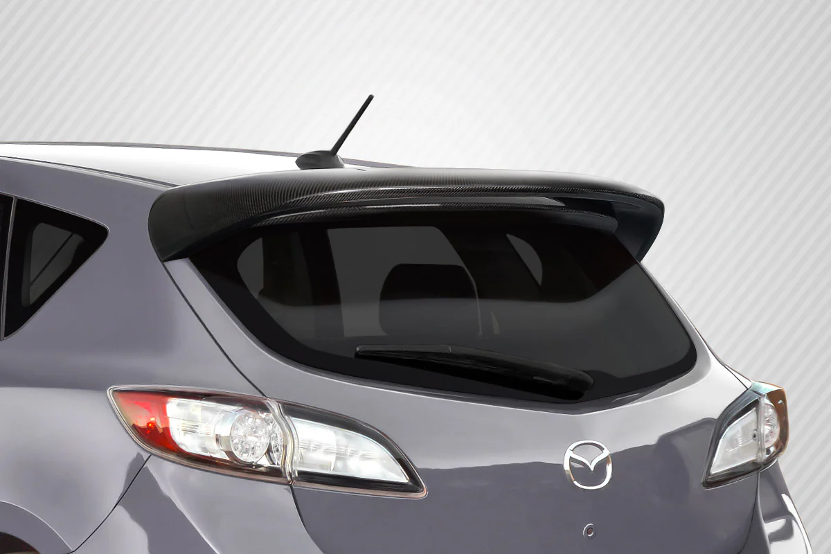 Mazda Mazda3 (2010-2013) Carbon Fiber Turbo Look Rear Roof Wing Spoiler - Image 7