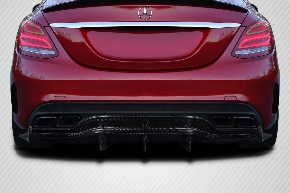 Mercedes C-Class (2015-2020) Carbon Fiber Weaver Sport Rear Diffuser - Image 4