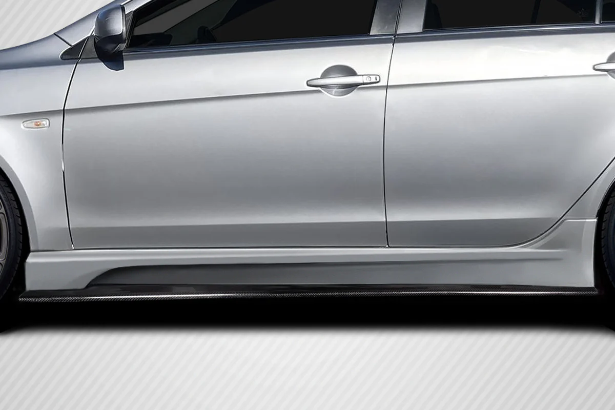 Mitsubishi Lancer Evolution X (2008-2017) Carbon Fiber Vantix Side Skirt Rocker Panel Splitters - Image 4
