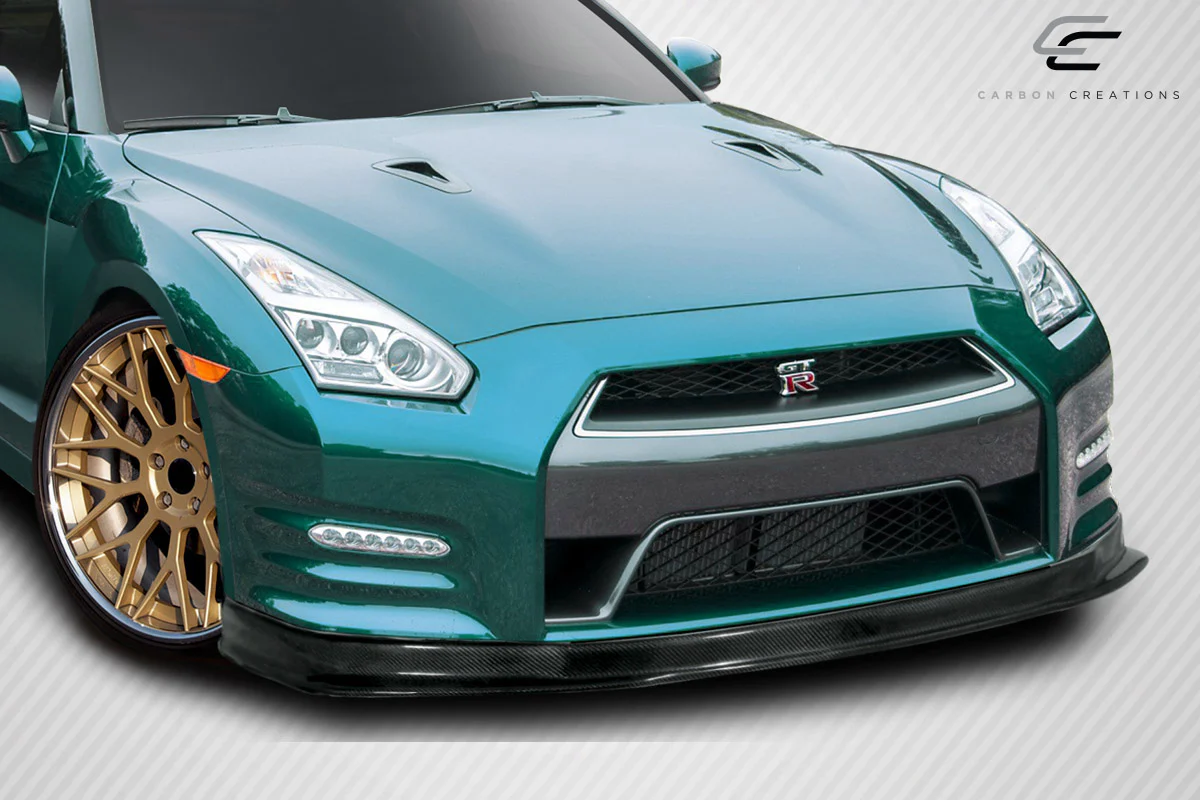 Nissan GT-R R35 (2012-2016) Carbon Fiber HK Front Lip - Image 5