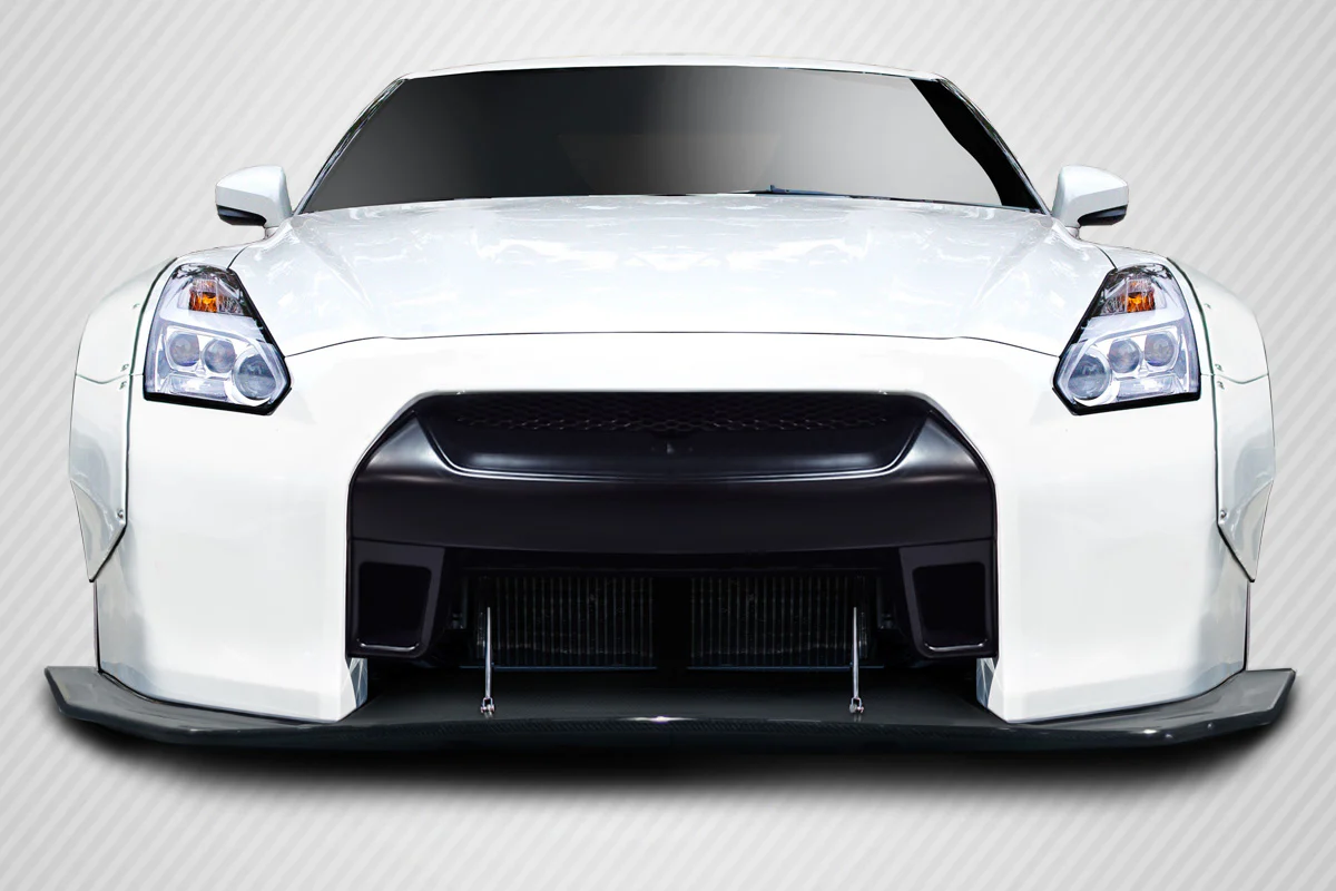 Nissan GT-R R35 Carbon Fiber LBW Front Splitter - Image 5