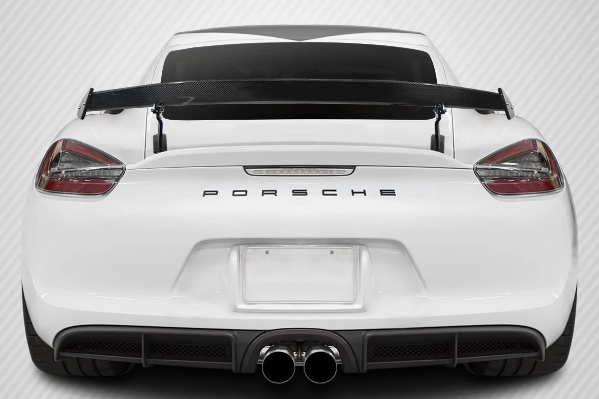 Porsche Cayman 718 (2014-2023) Carbon Fiber GT4 Look Rear Wing Spoiler - Image 9
