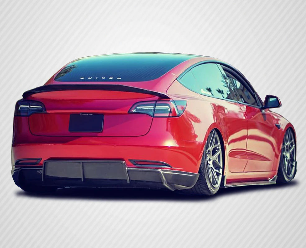 Tesla Model 3 (2018-2023) Carbon Fiber GT Concept Rear Diffuser - Image 9