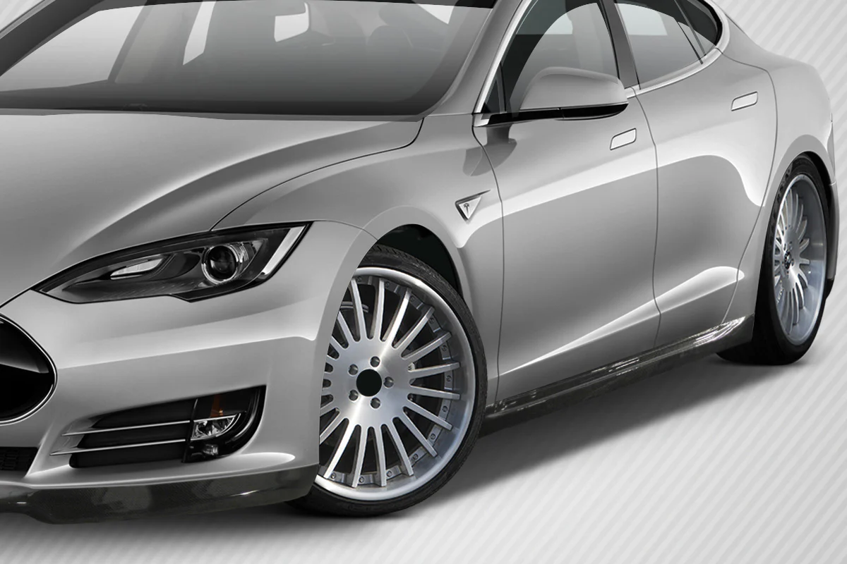 Tesla Model S (2012-2023) Carbon Fiber UTech Side Skirts - Image 6